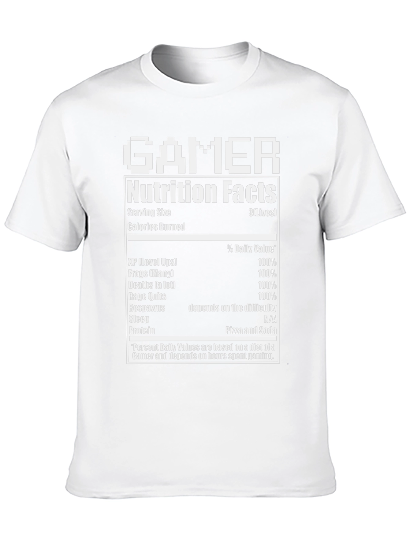 Gamer Nutrition Facts Graphic T-Shirt