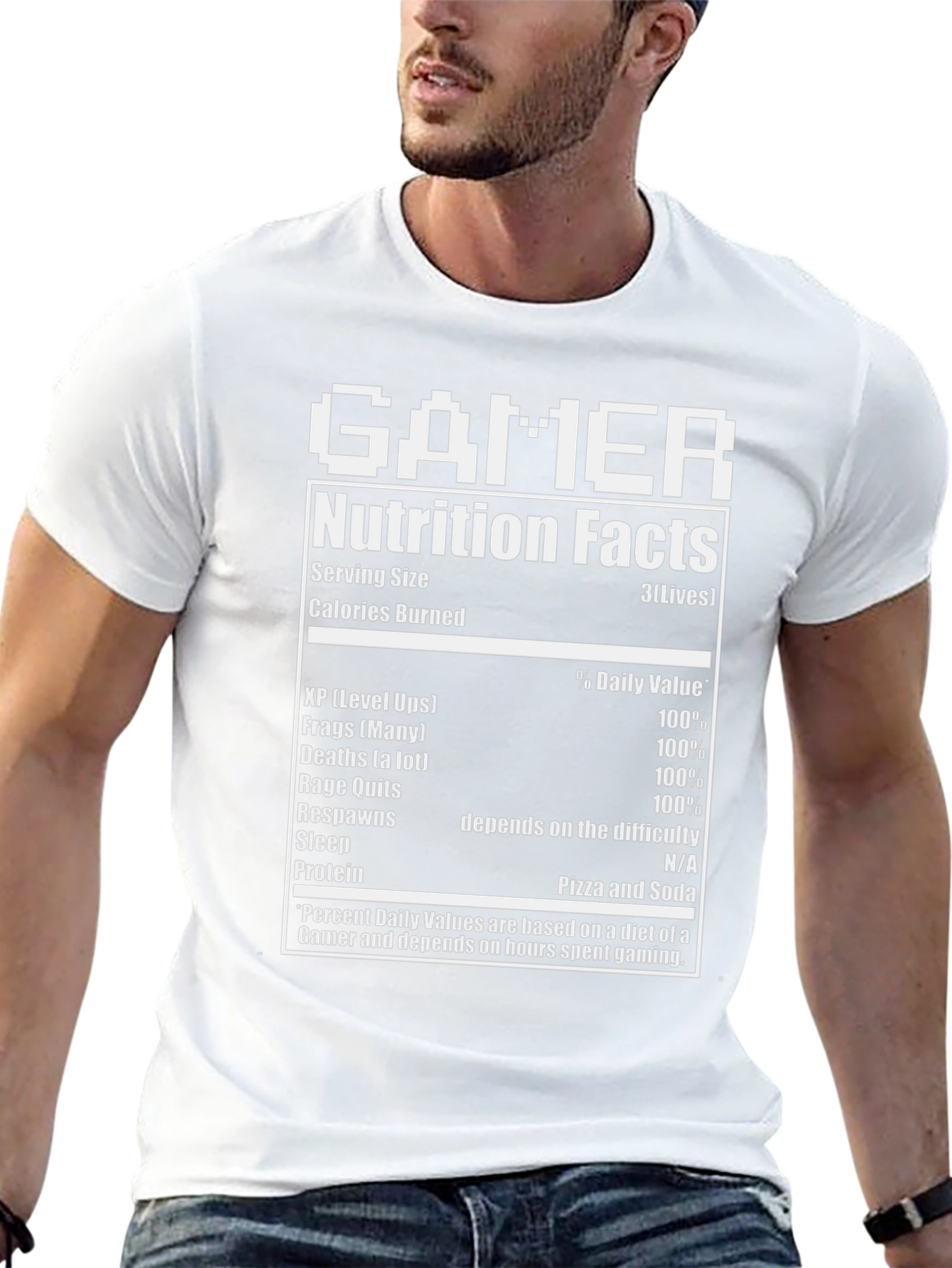 Gamer Nutrition Facts Graphic T-Shirt