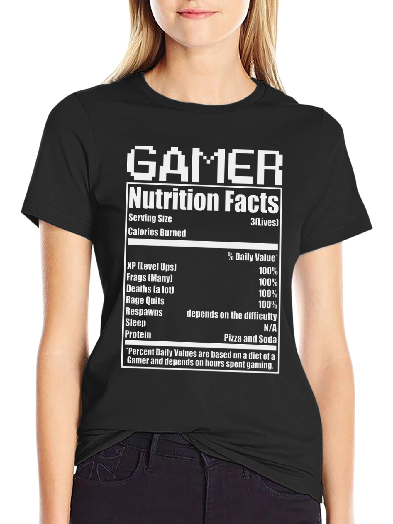 Gamer Nutrition Facts Graphic T-Shirt