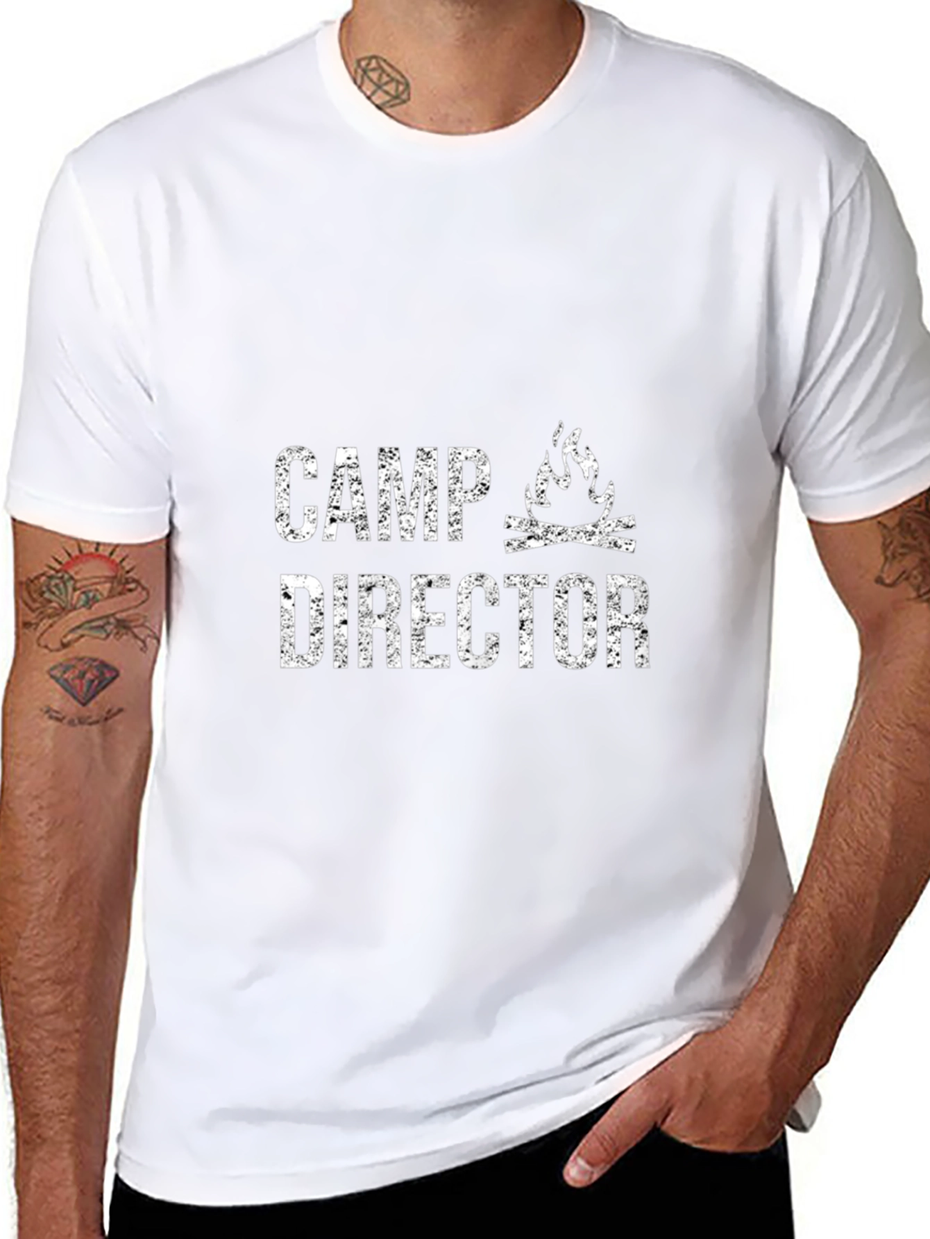 Camp Director Graphic Tee - Black Cotton T-Shirt