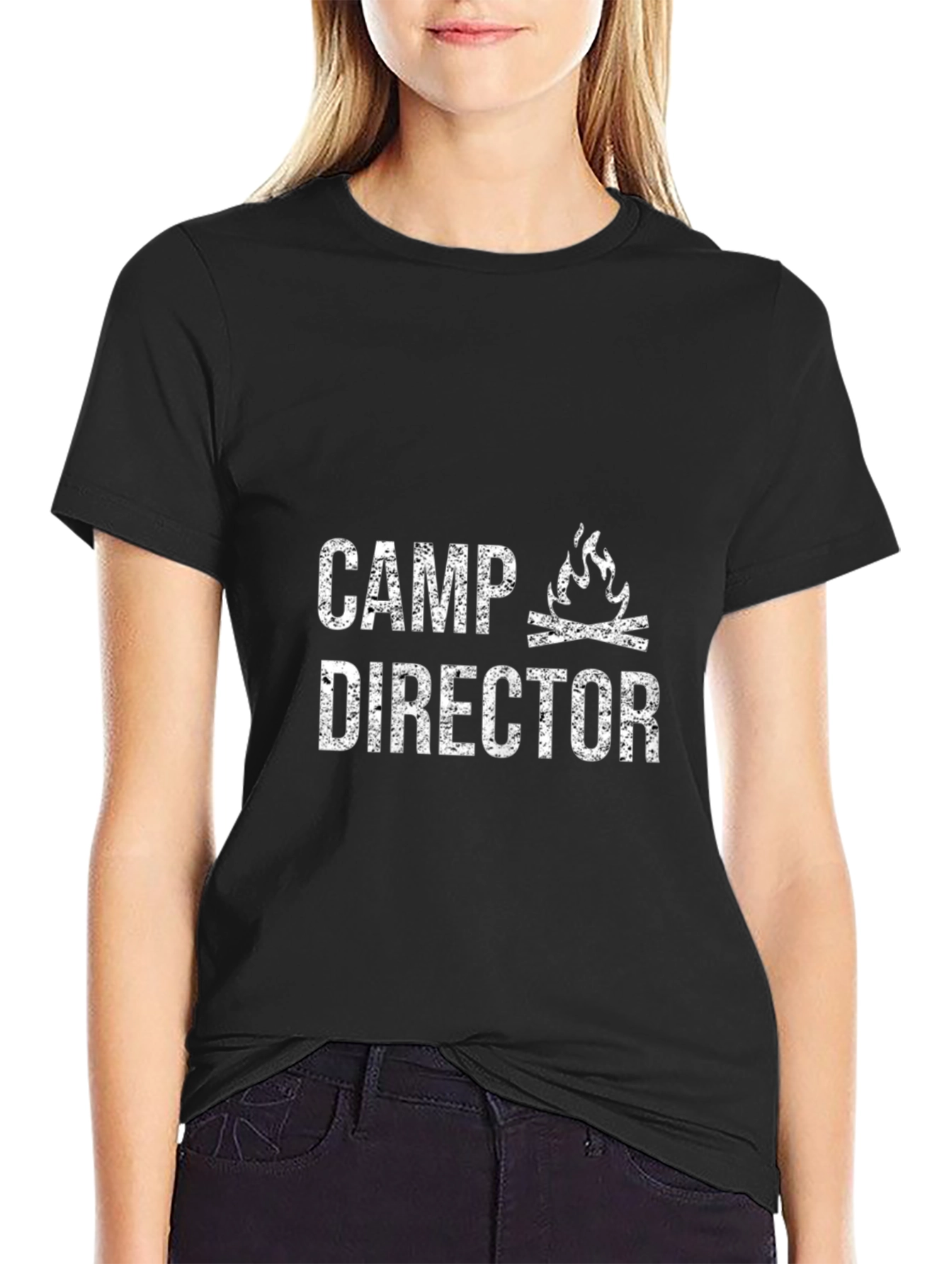 Camp Director Graphic Tee - Black Cotton T-Shirt