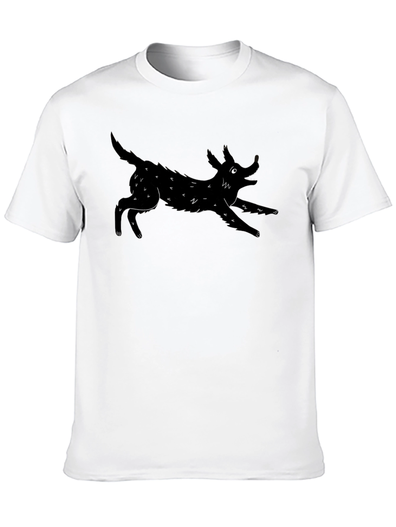 Mens Black T-Shirt with Dog Graphic