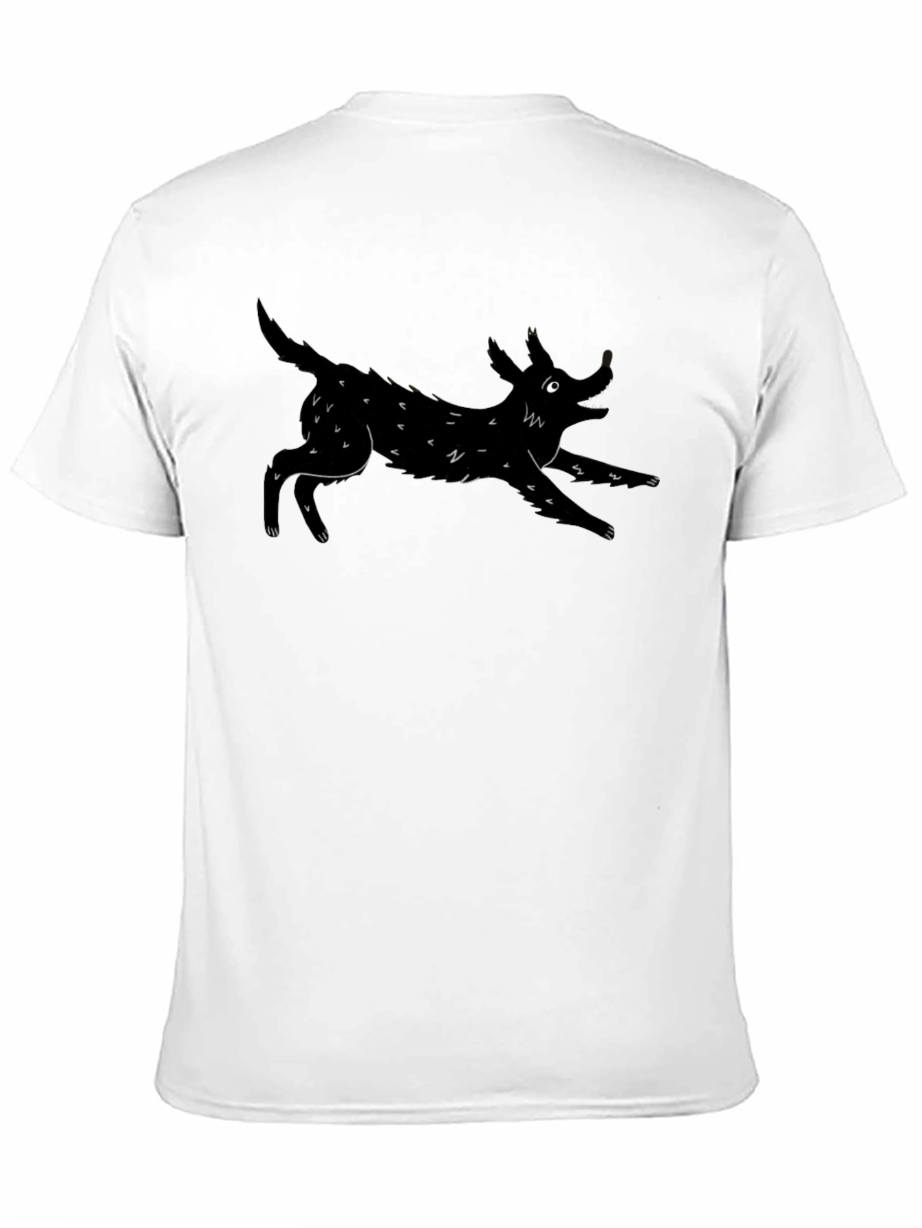 Mens Black T-Shirt with Dog Graphic