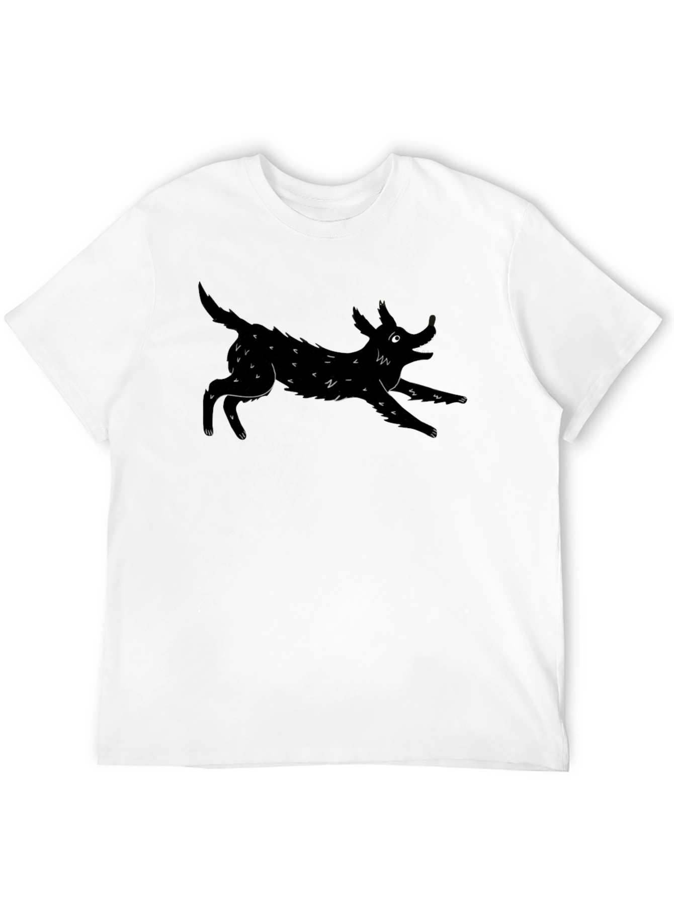 Mens Black T-Shirt with Dog Graphic