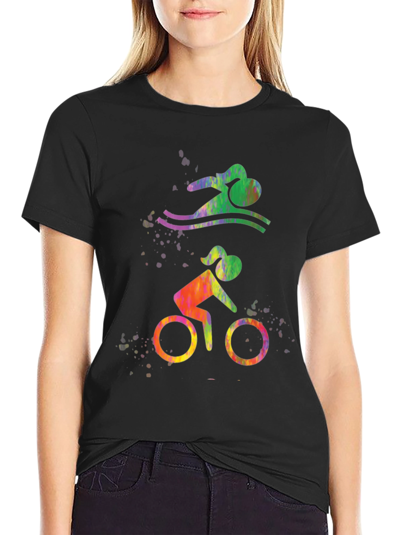 Triathlon Graphic Tee - Swim Bike Run Design