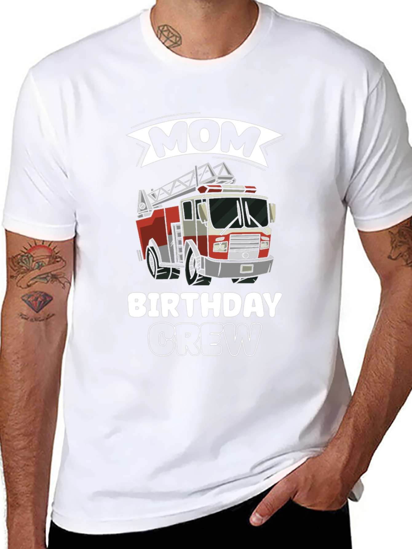 Mom Birthday Crew Firetruck T-Shirt