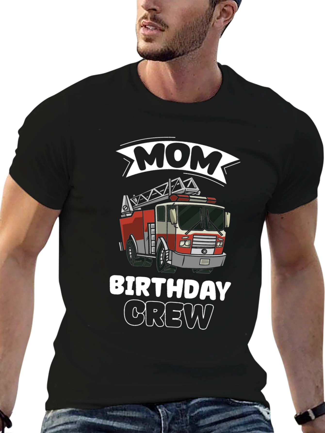 Mom Birthday Crew Firetruck T-Shirt