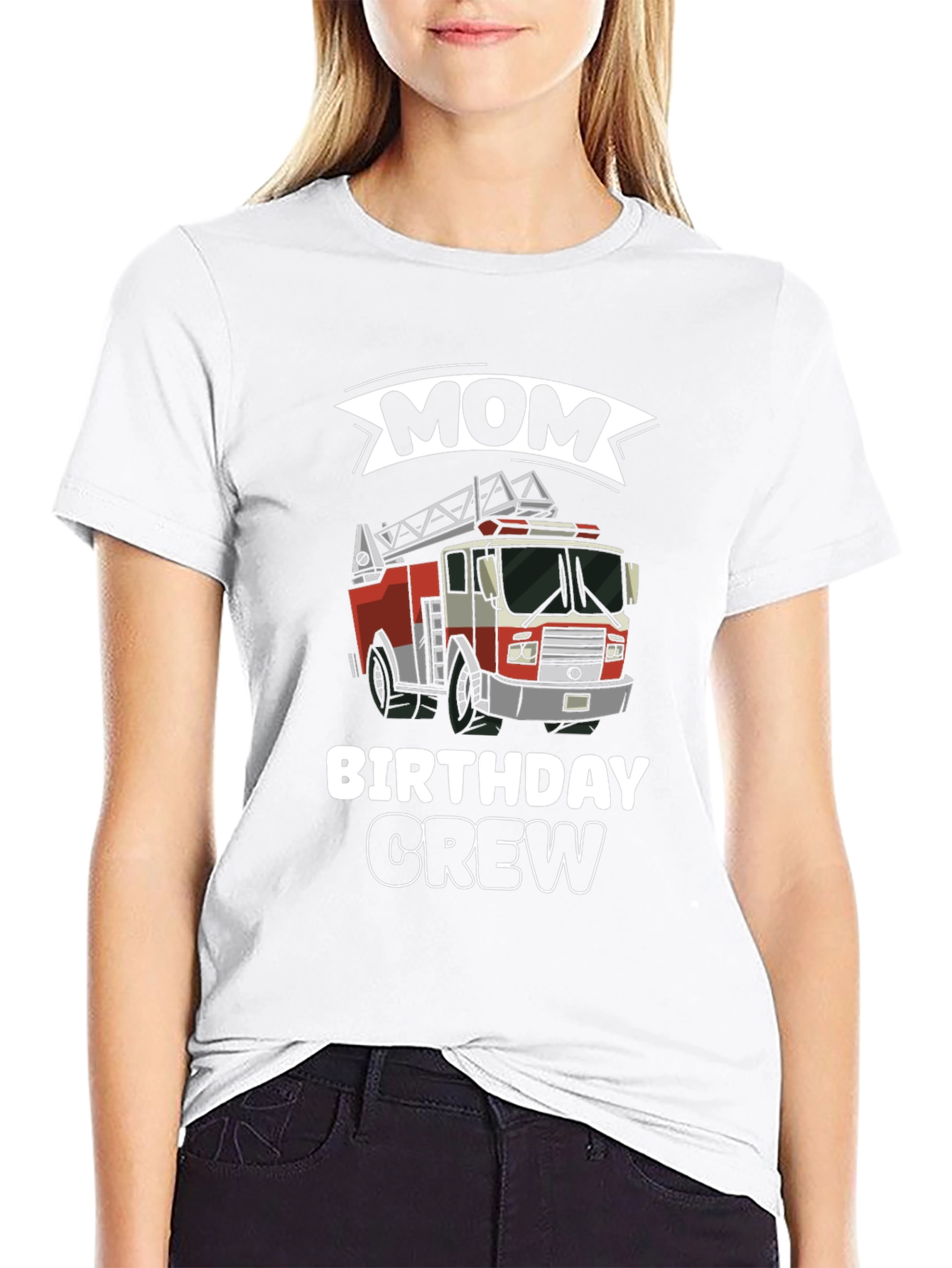 Mom Birthday Crew Firetruck T-Shirt