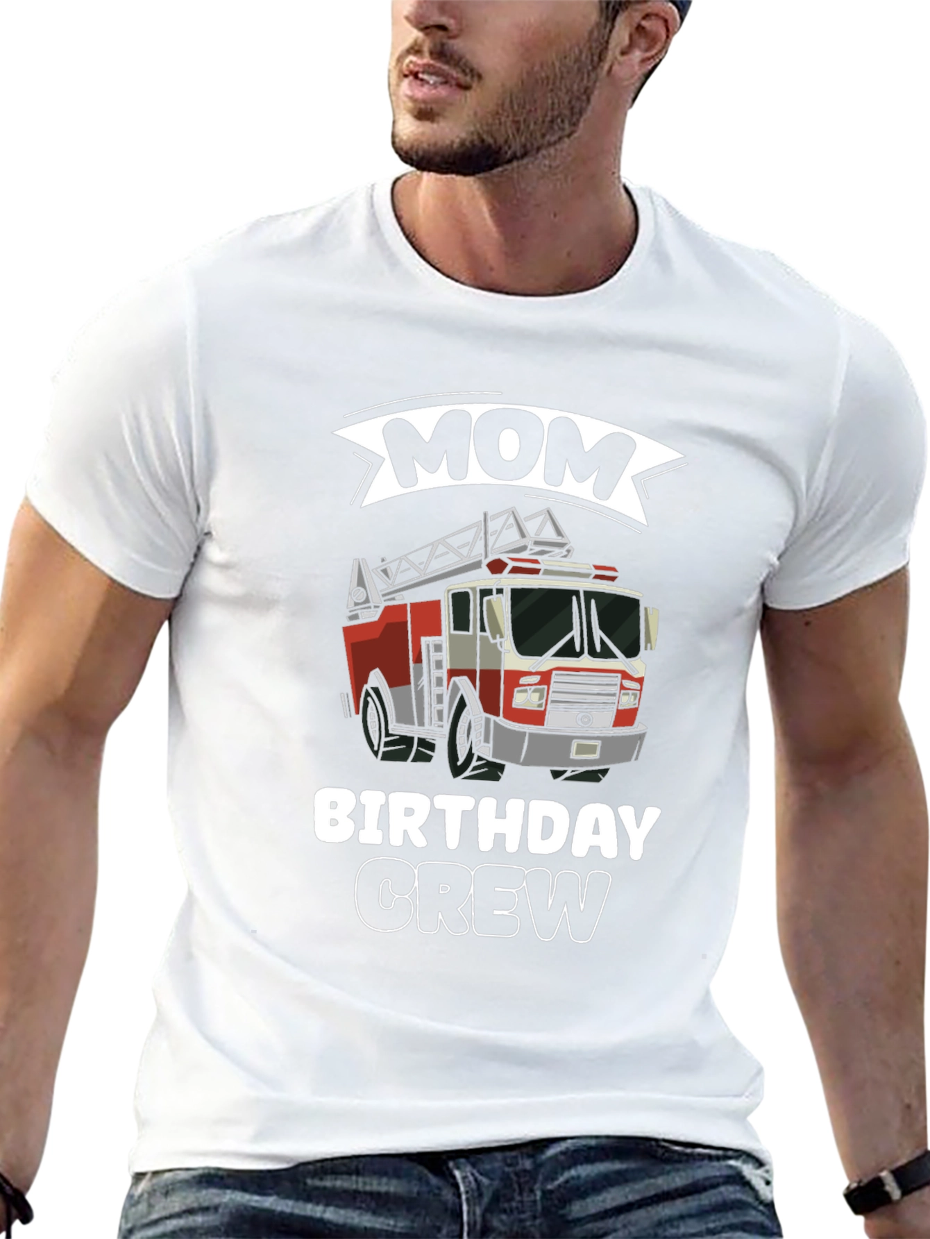 Mom Birthday Crew Firetruck T-Shirt