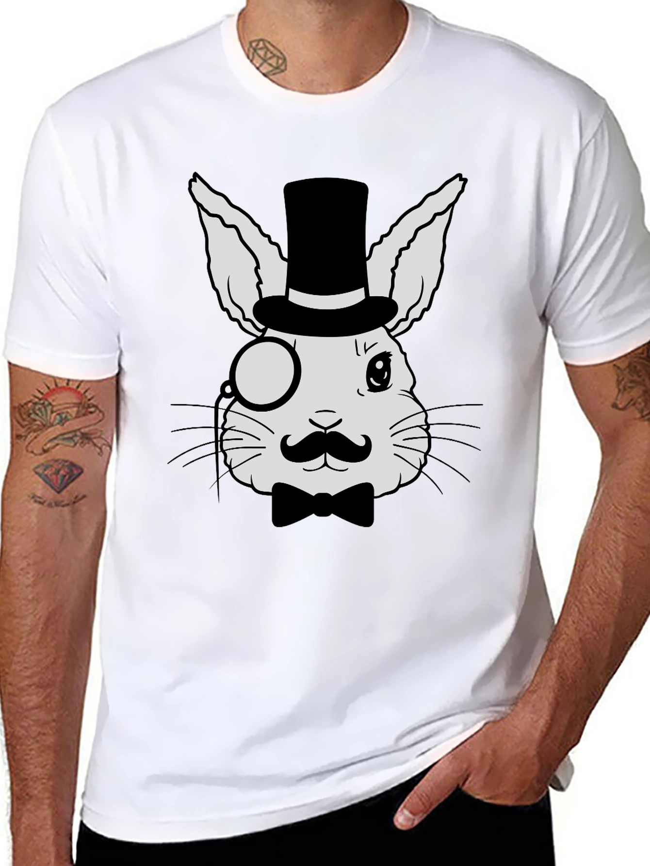 Dapper Rabbit T-Shirt - Funny Animal Tee