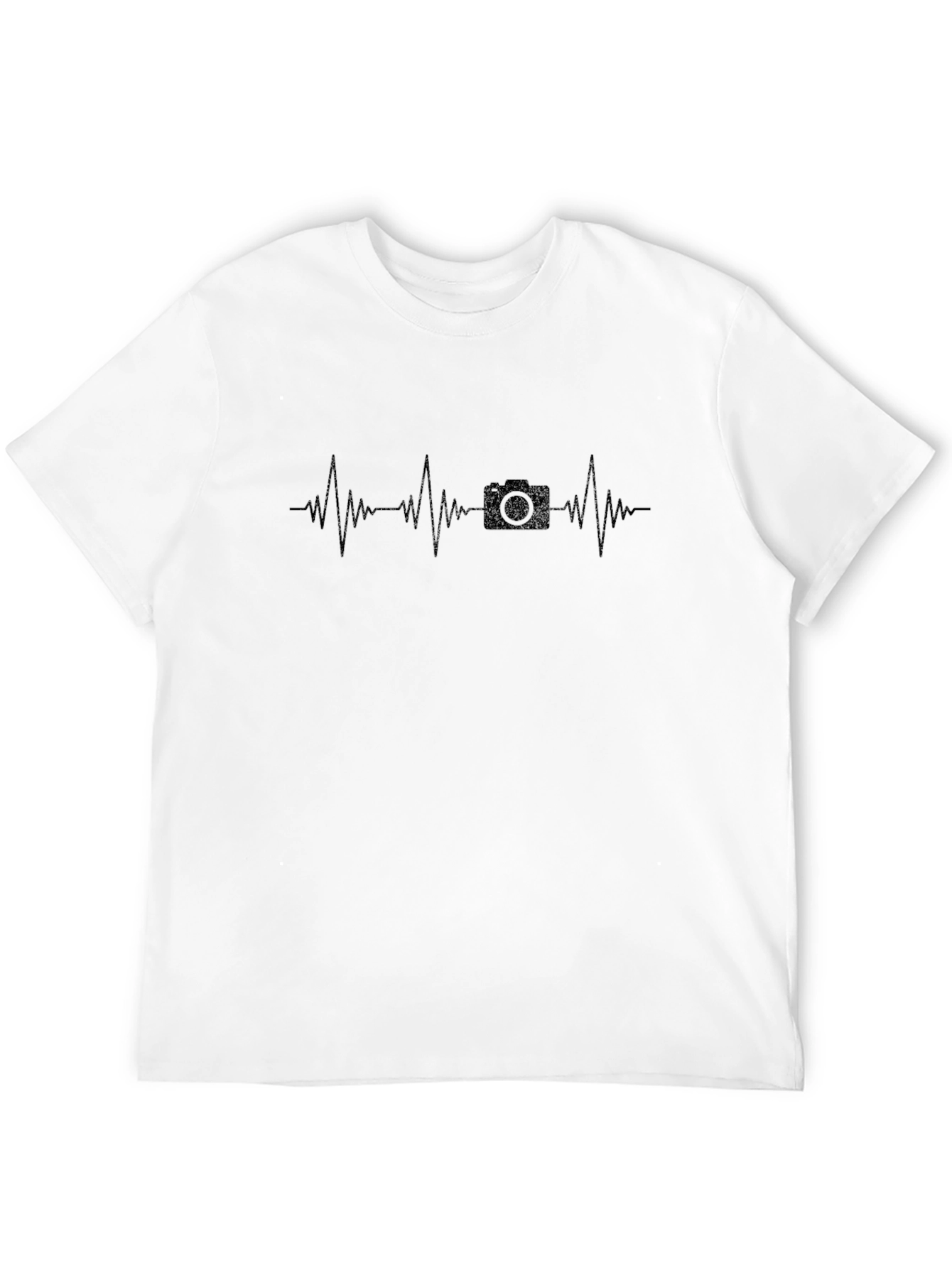 Photographer Heartbeat Black T-Shirt