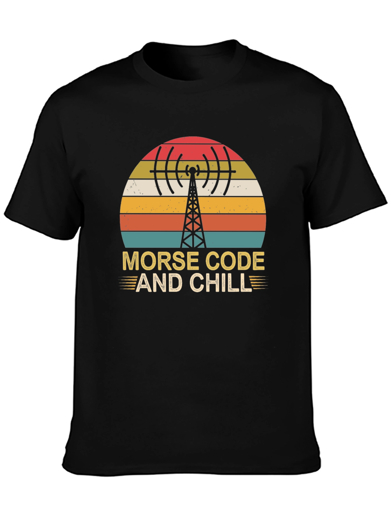 Morse Code & Chill Retro Graphic T-Shirt