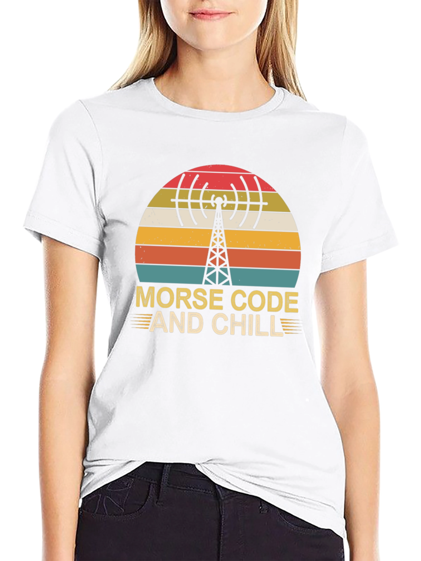 Morse Code & Chill Retro Graphic T-Shirt