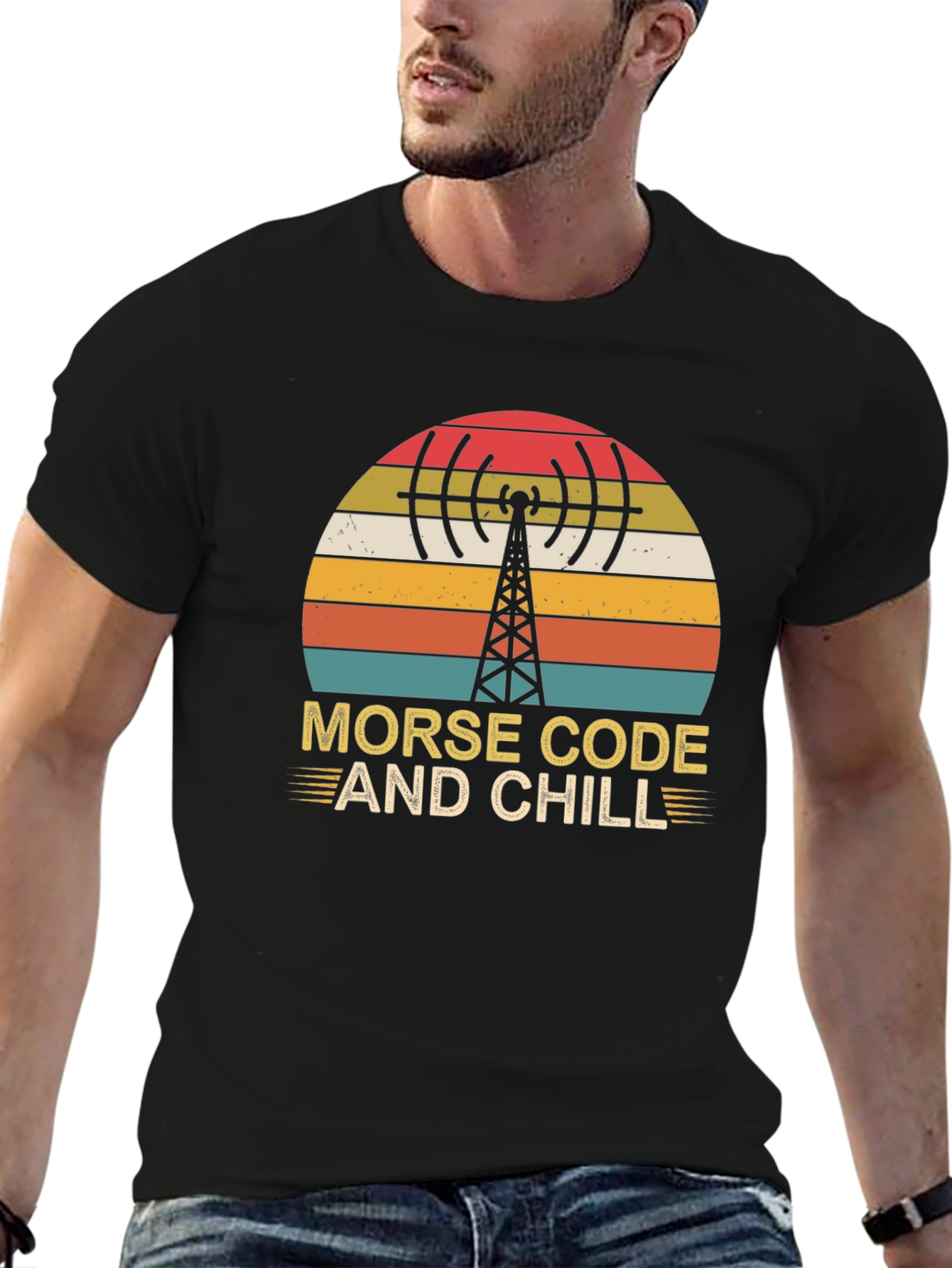 Morse Code & Chill Retro Graphic T-Shirt