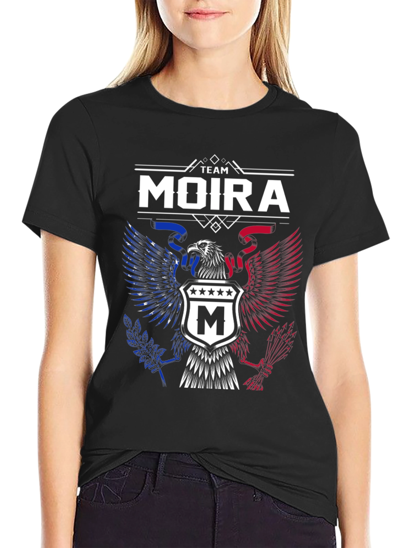 Team Moira Graphic T-Shirt - Patriotic Eagle Design