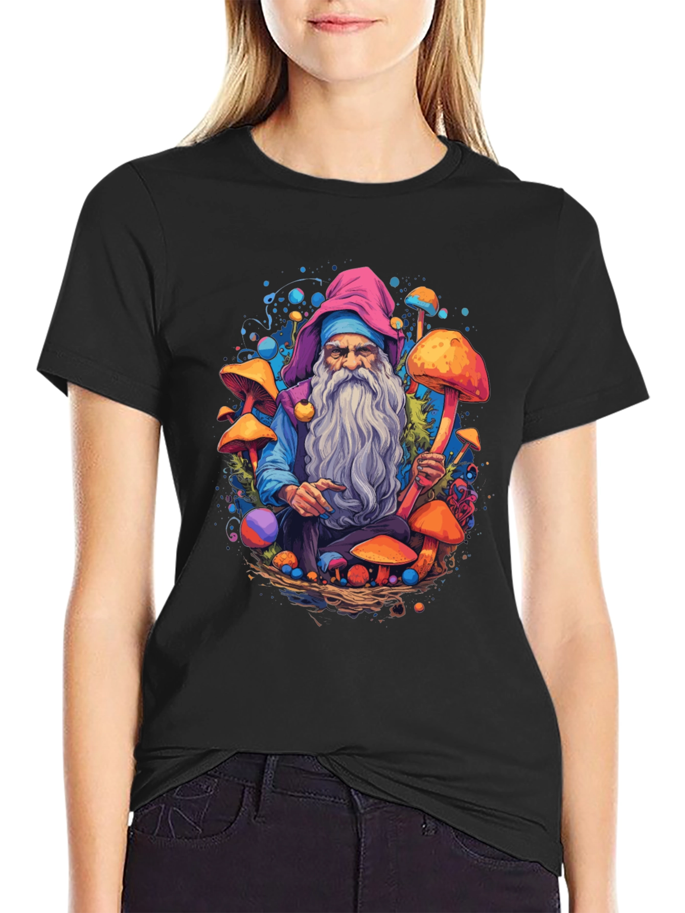 Mushroom Wizard Graphic Tee - Unique Design