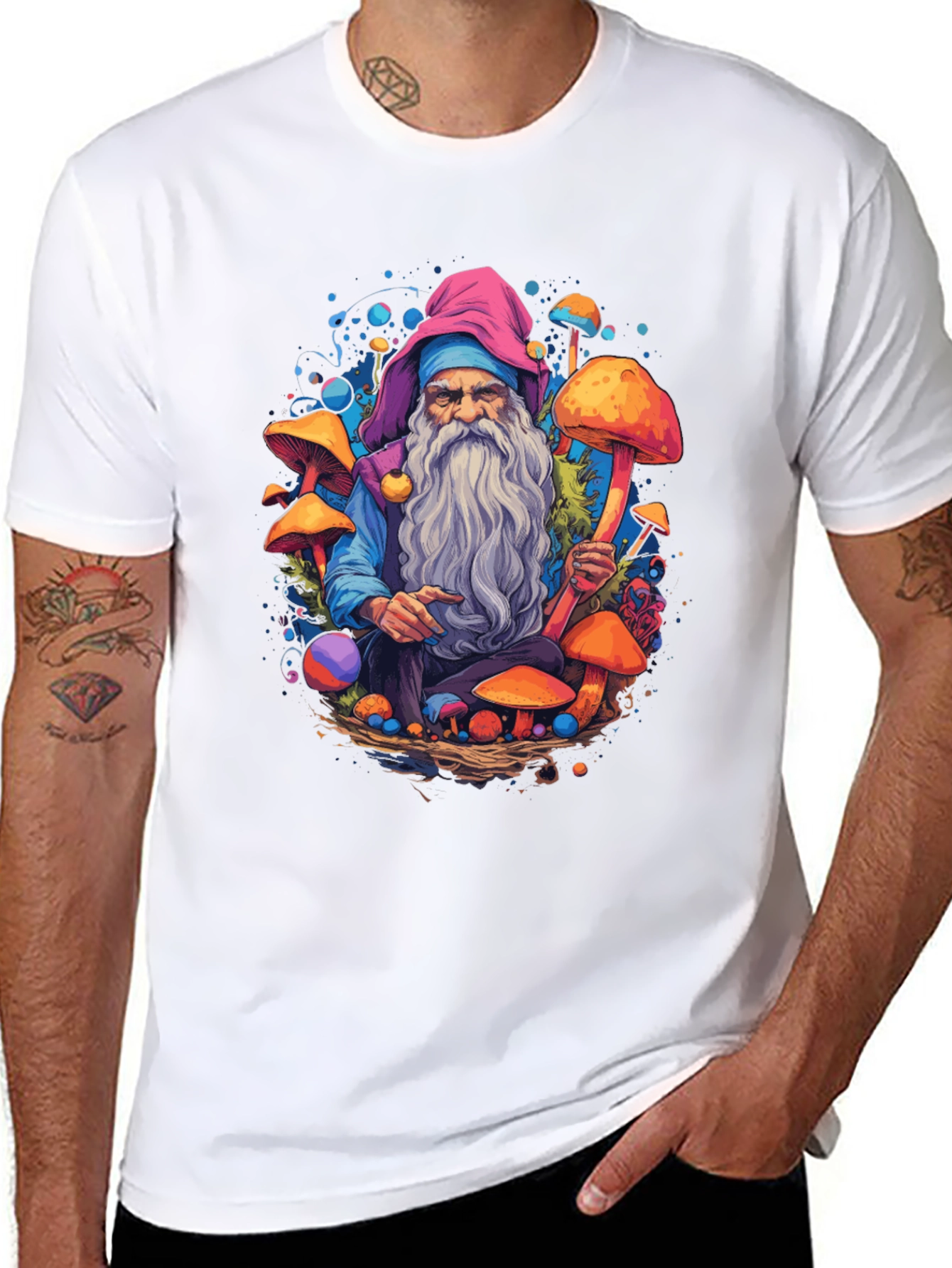 Mushroom Wizard Graphic Tee - Unique Design