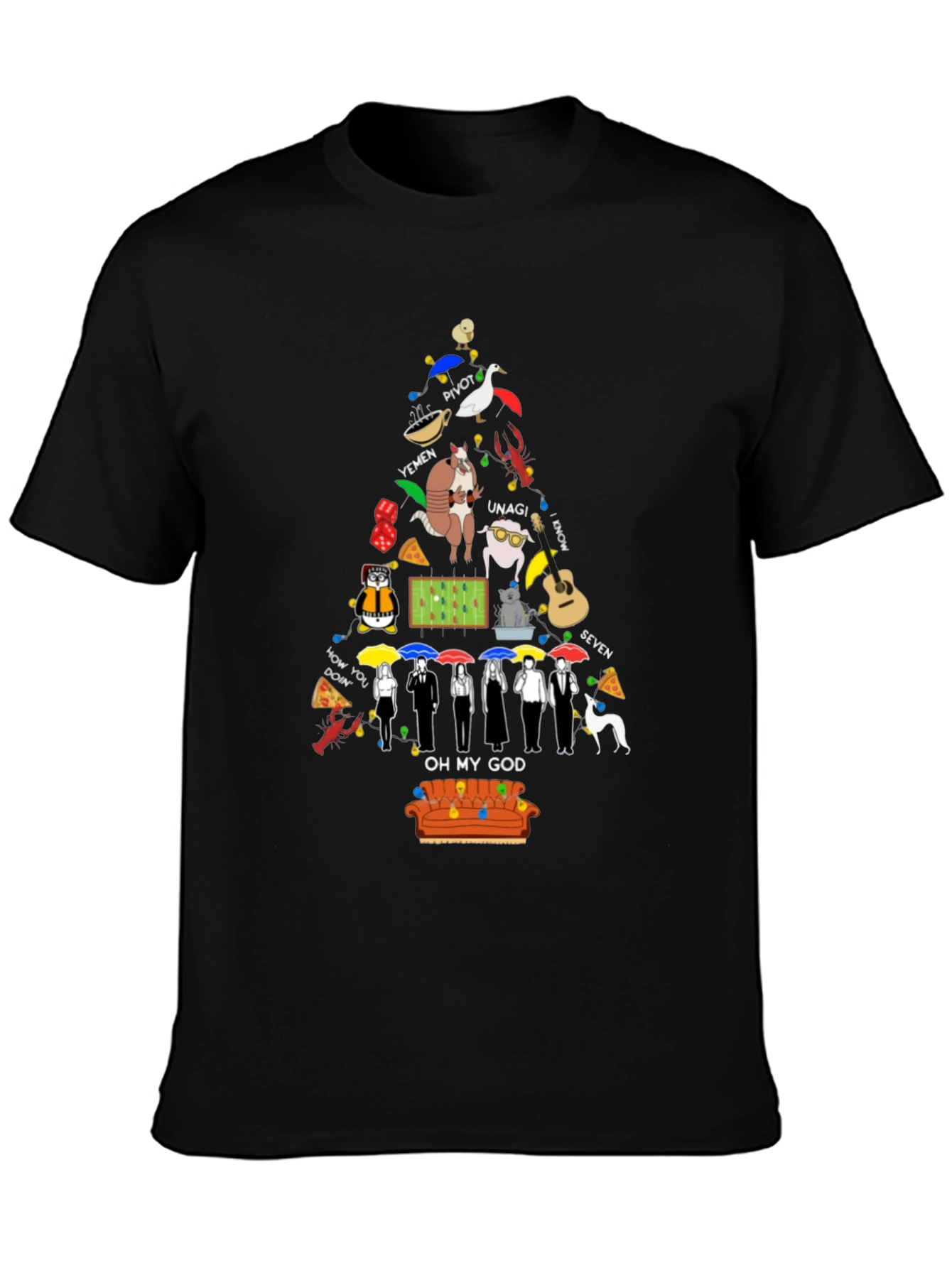 Friends TV Show Christmas Tree T-Shirt