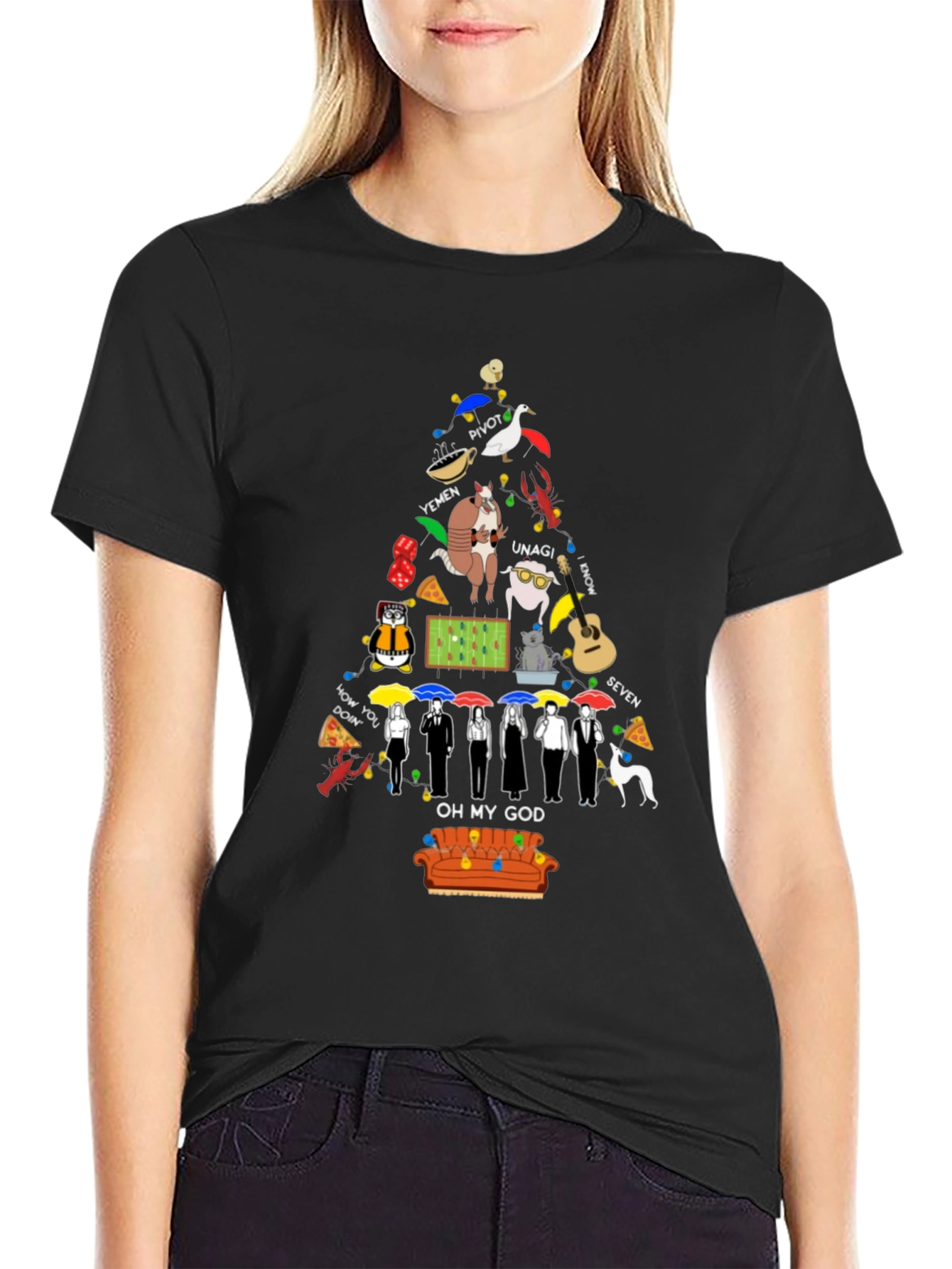 Friends TV Show Christmas Tree T-Shirt