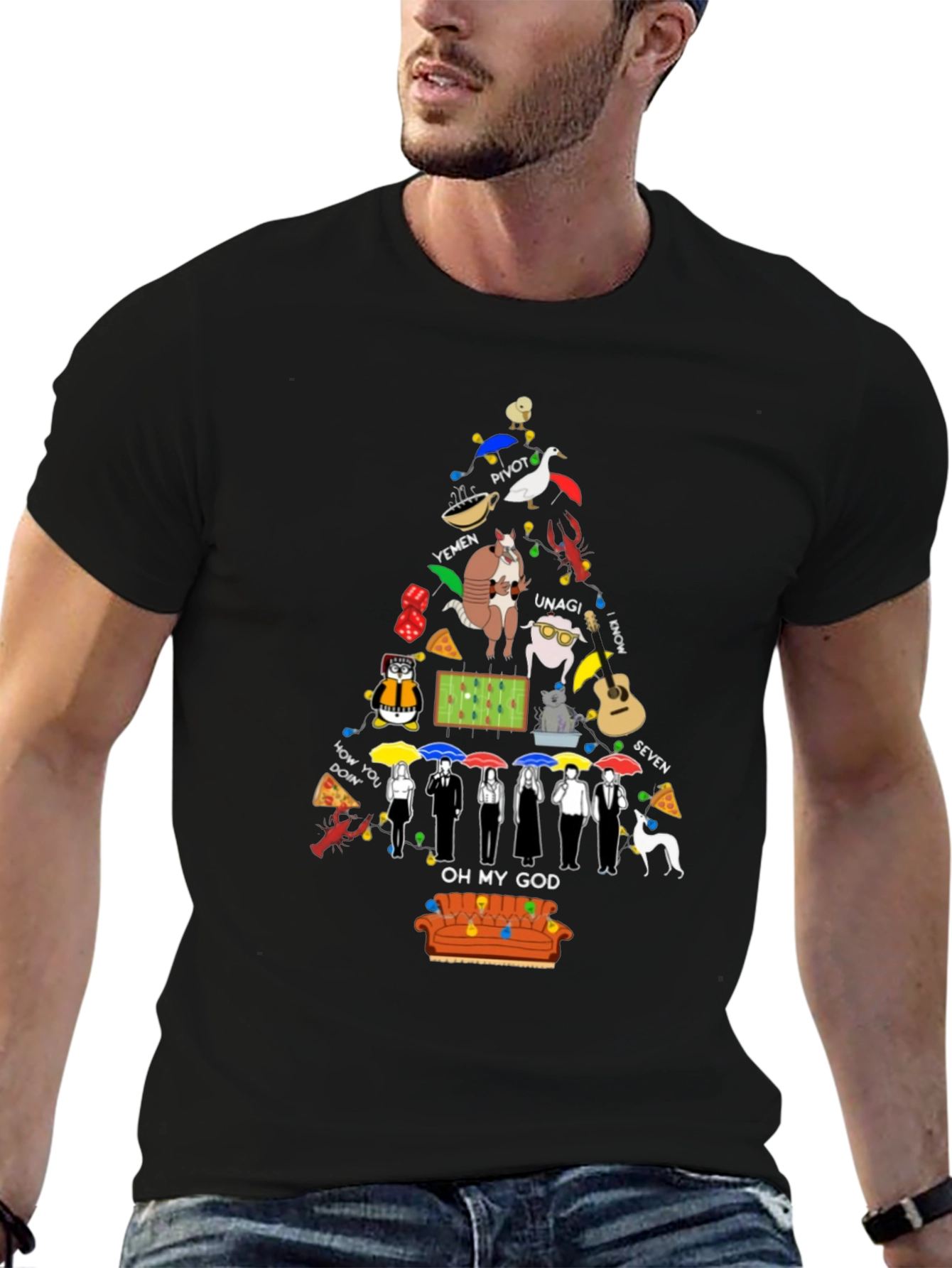 Friends TV Show Christmas Tree T-Shirt