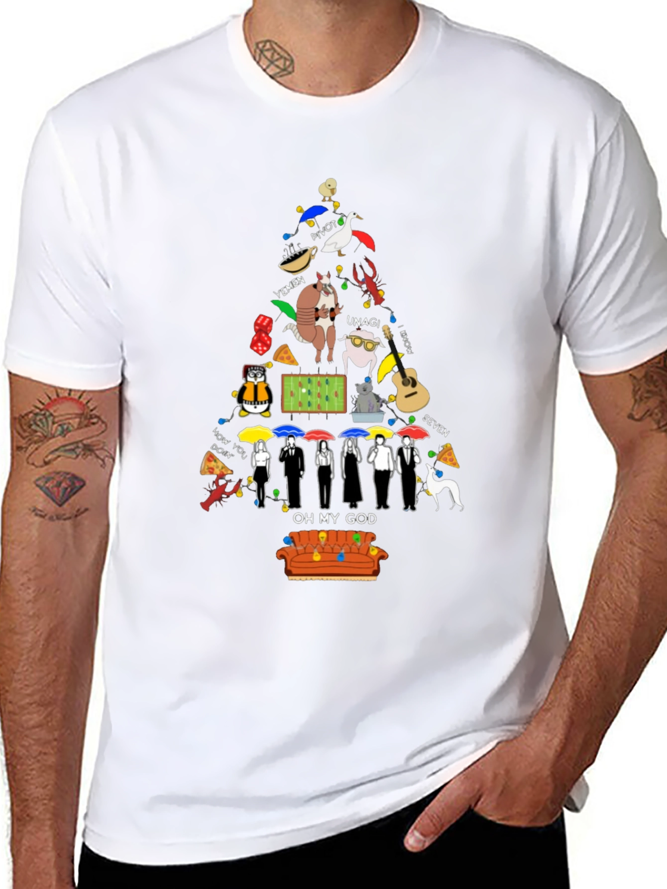 Friends TV Show Christmas Tree T-Shirt