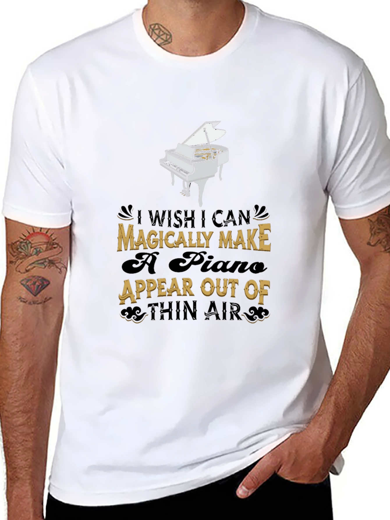 Magical Piano Graphic Tee - Musicians Dream Shirt