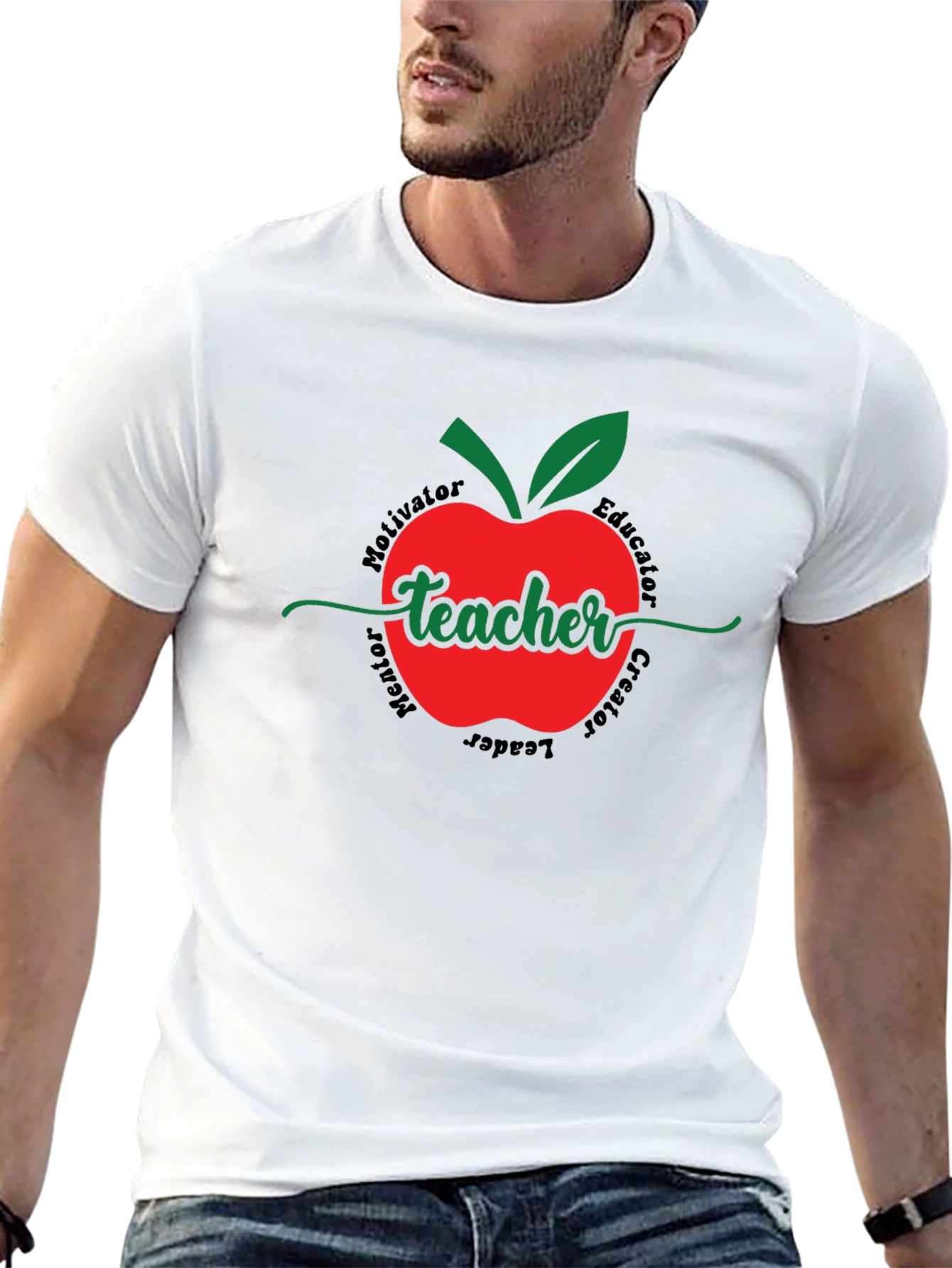 Teacher Apple Graphic T-Shirt - Educator Appreciation