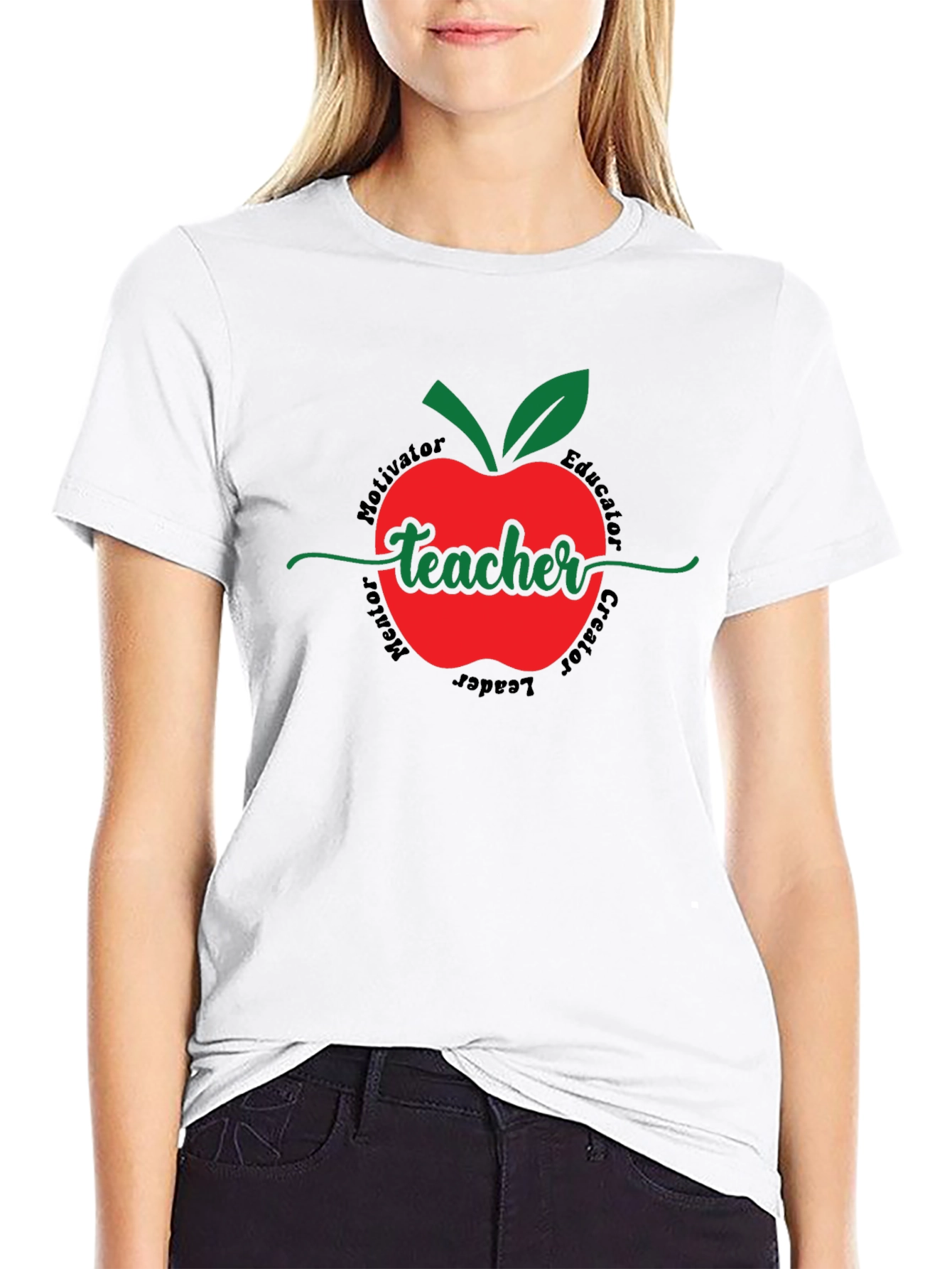 Teacher Apple Graphic T-Shirt - Educator Appreciation