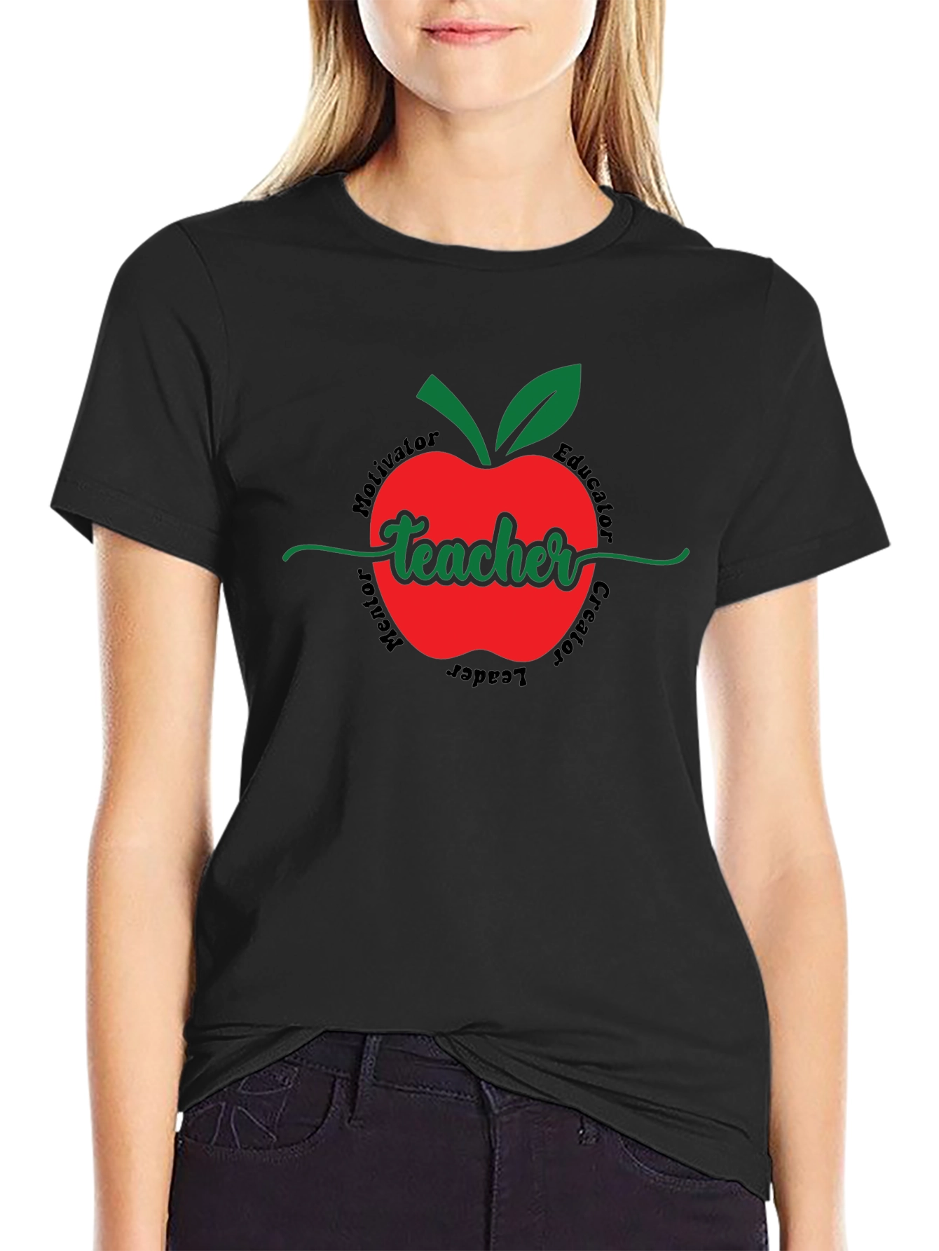 Teacher Apple Graphic T-Shirt - Educator Appreciation