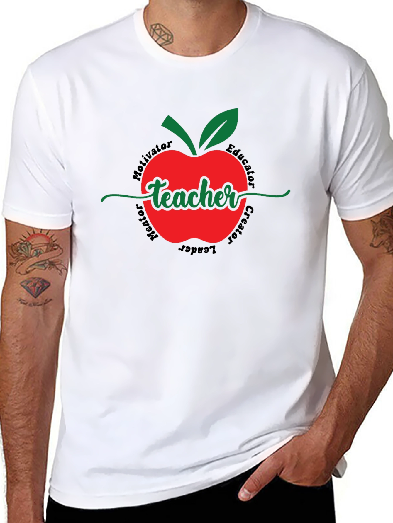 Teacher Apple Graphic T-Shirt - Educator Appreciation