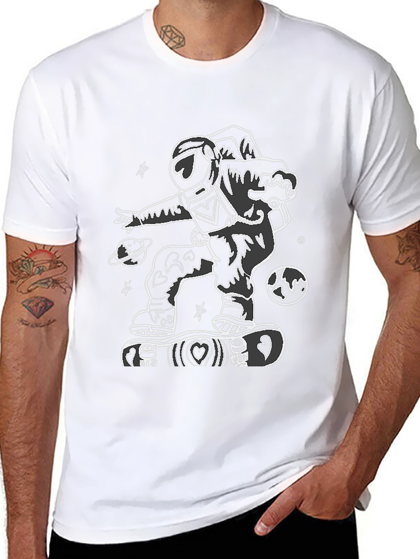 Skateboarding Astronaut Graphic Tee