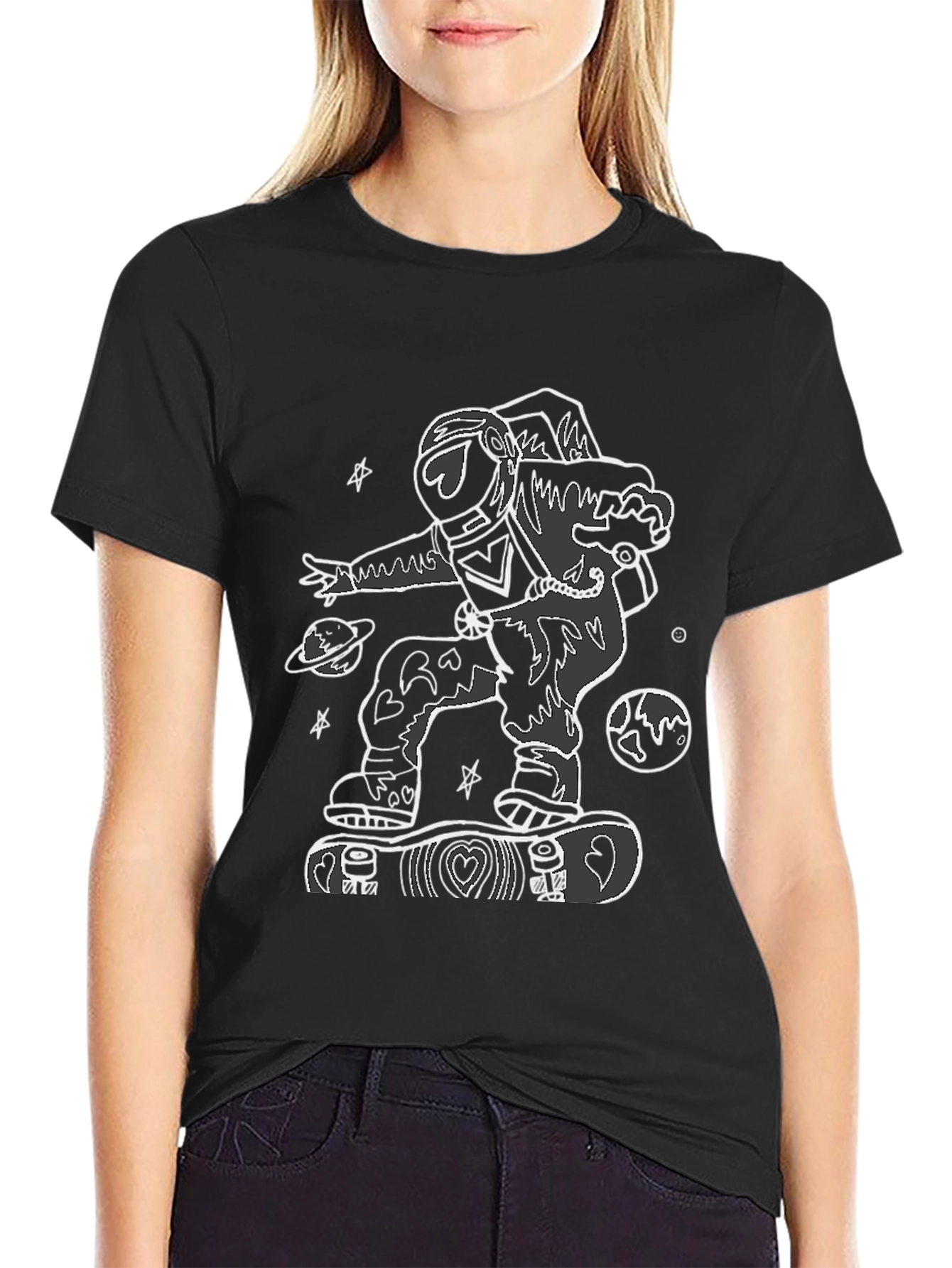Skateboarding Astronaut Graphic Tee