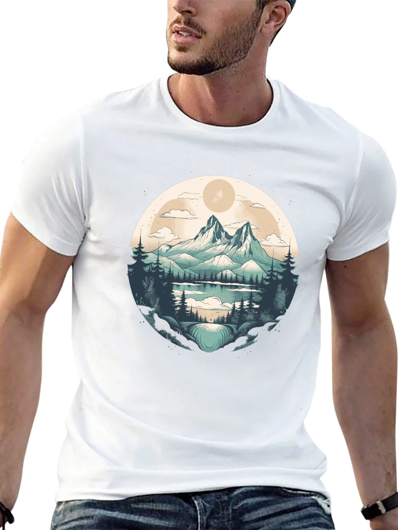 Mountain Lake Graphic Tee - Black