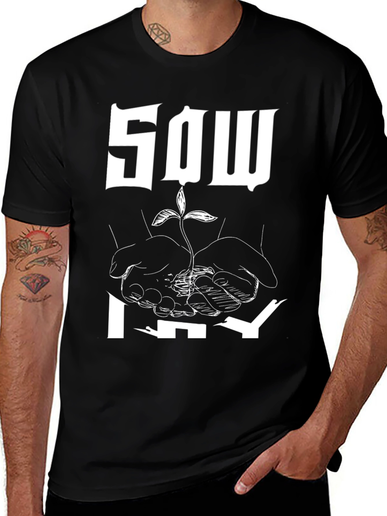 Sow Why Graphic T-Shirt - Black Cotton Tee
