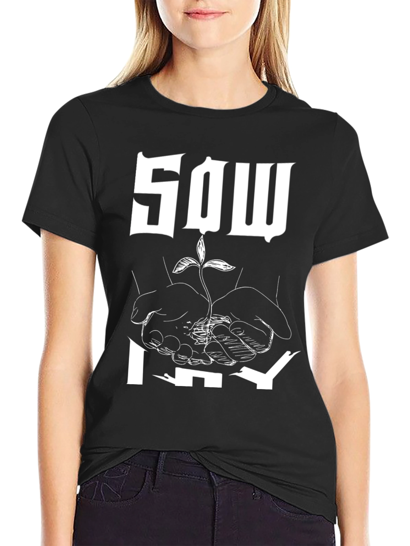 Sow Why Graphic T-Shirt - Black Cotton Tee