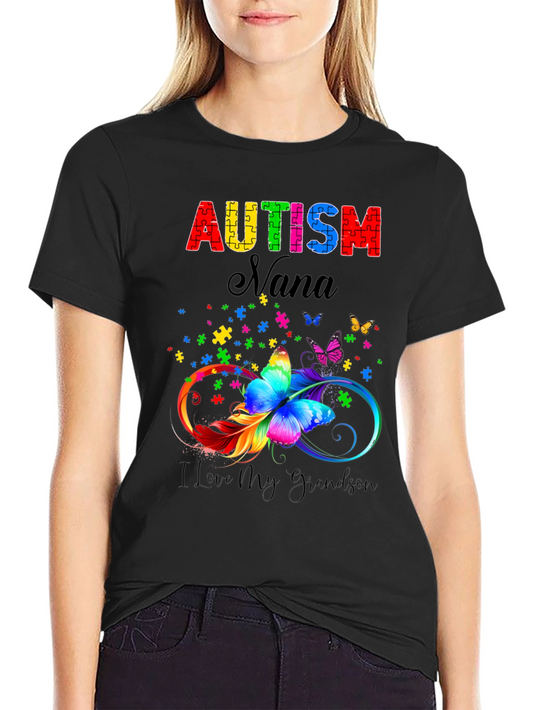 Autism Nana T-Shirt - I Love My Grandson