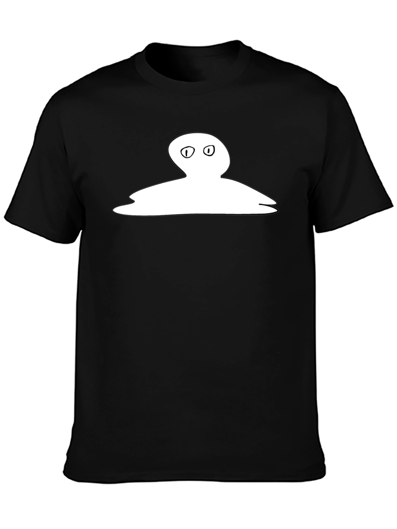 Mens Black Tee with Unique Ghost Graphic