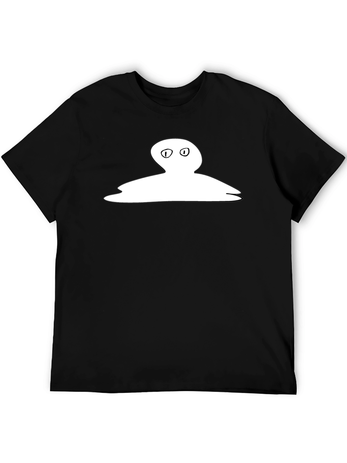 Mens Black Tee with Unique Ghost Graphic