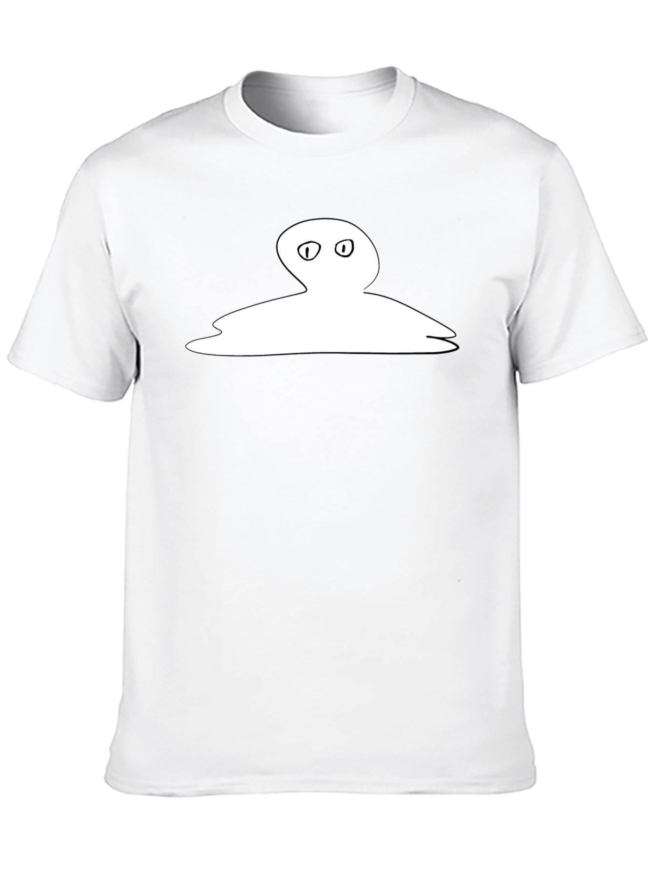 Mens Black Tee with Unique Ghost Graphic