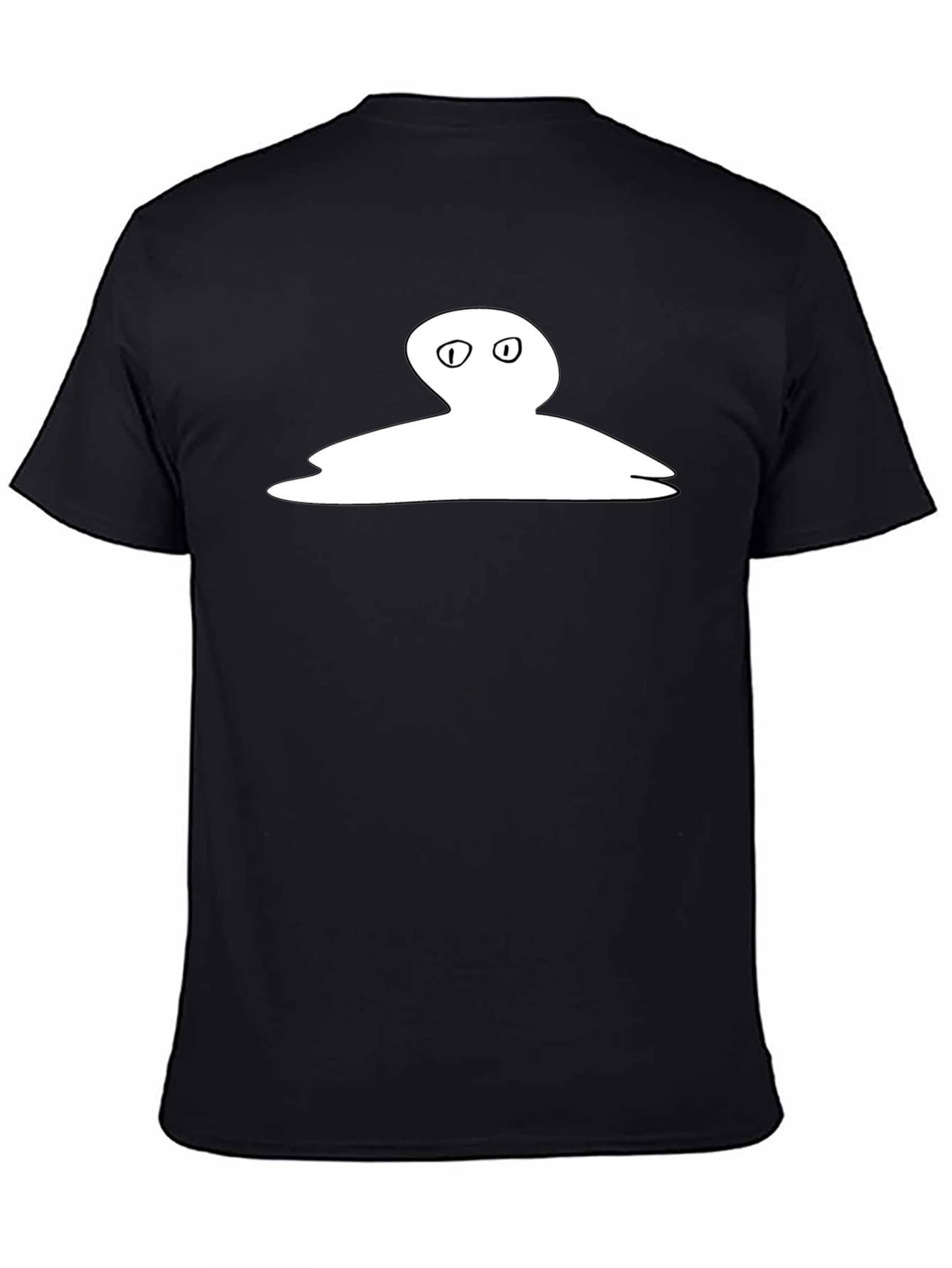 Mens Black Tee with Unique Ghost Graphic