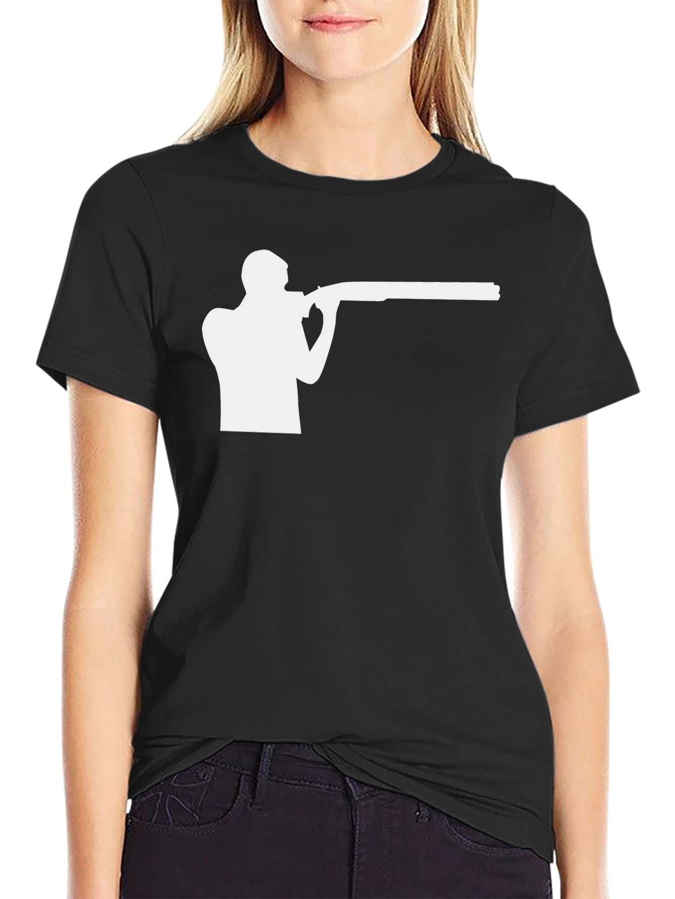 Clay Pigeon Shooting Graphic Tee - Black