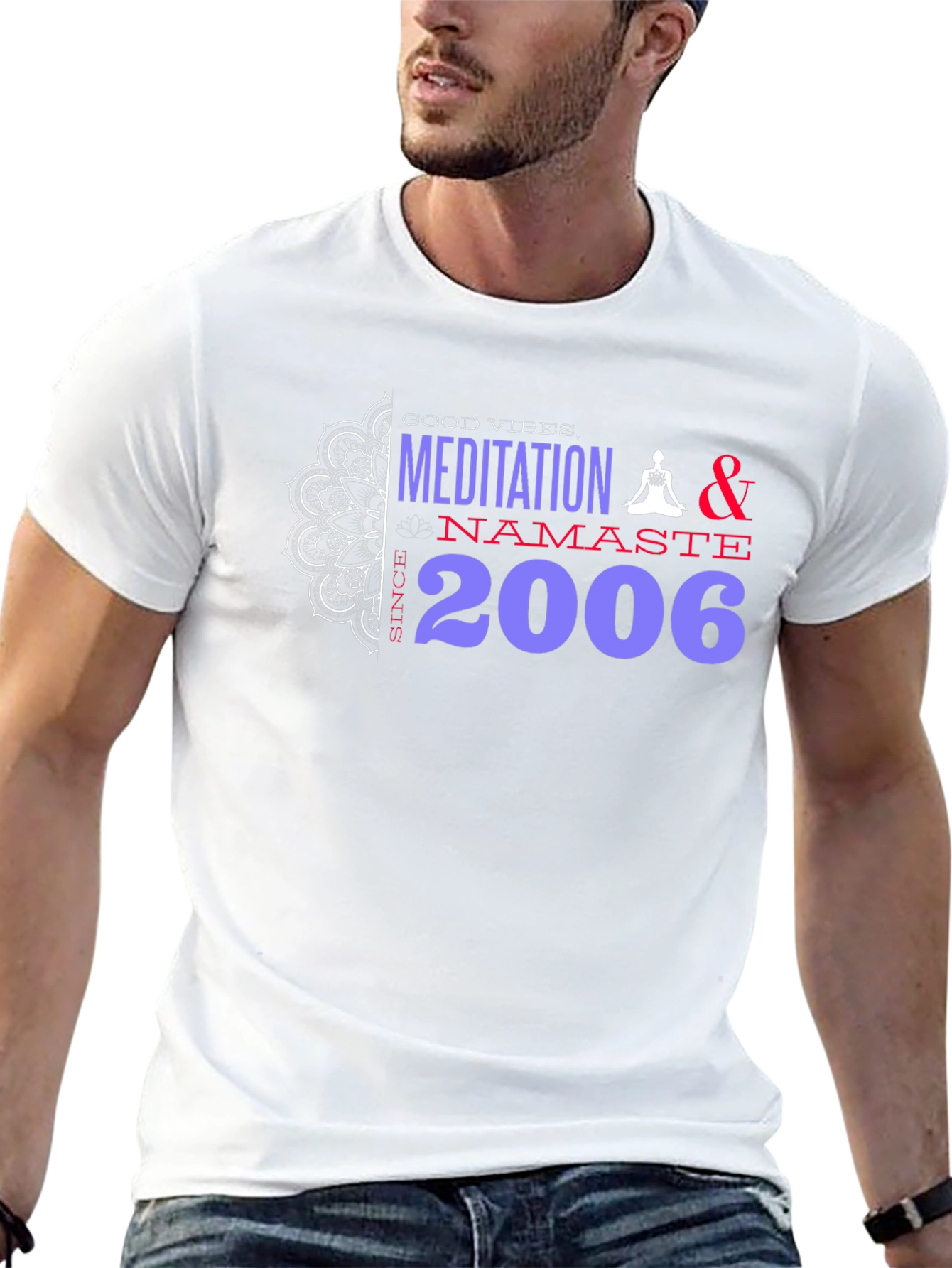 Meditation Namaste Good Vibes Black Tee