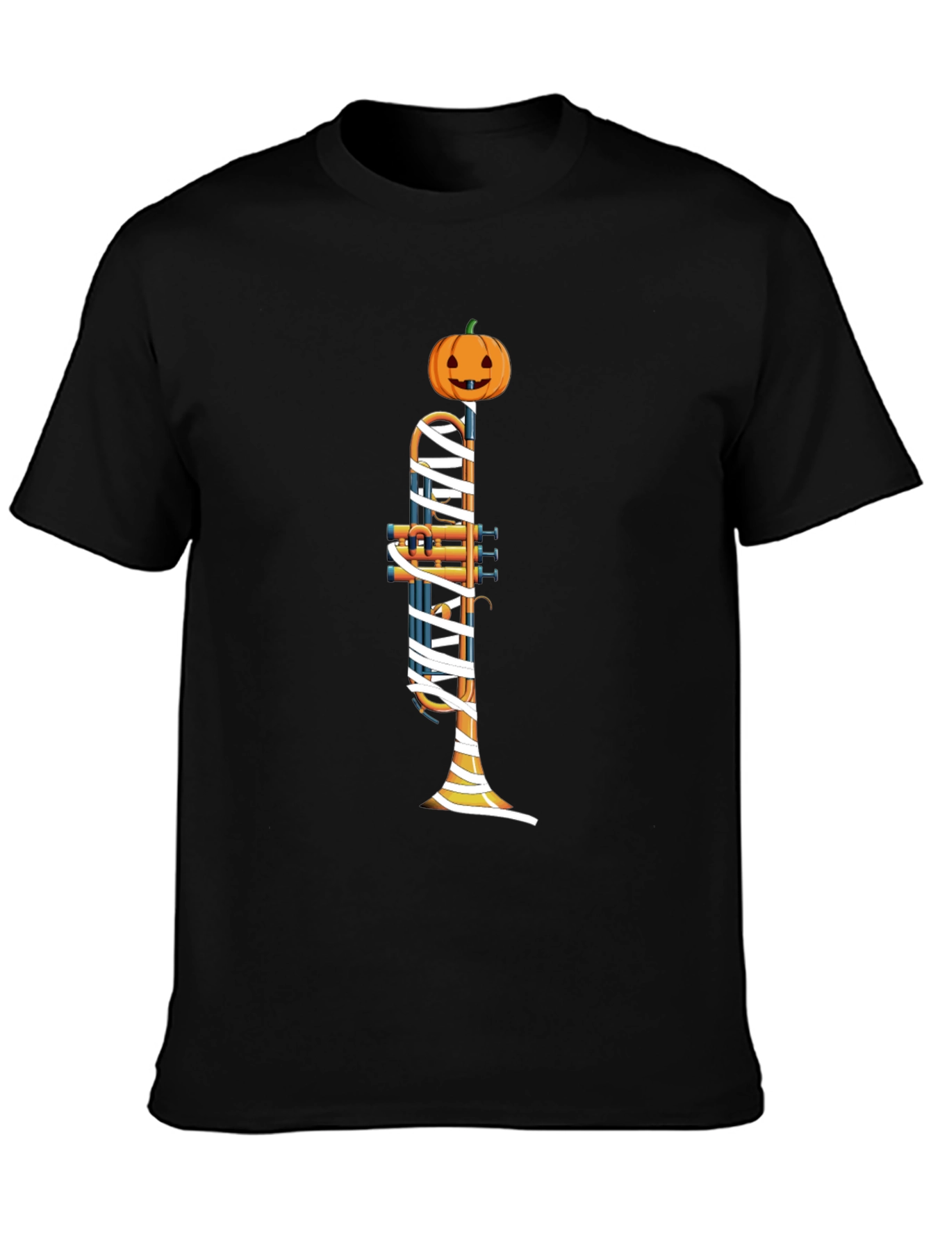 Halloween Trumpet Mummy Pumpkin T-Shirt