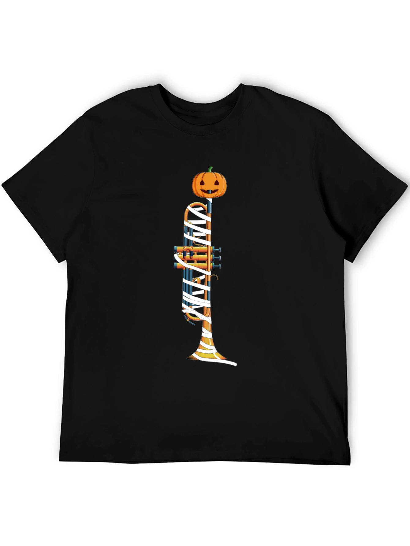 Halloween Trumpet Mummy Pumpkin T-Shirt