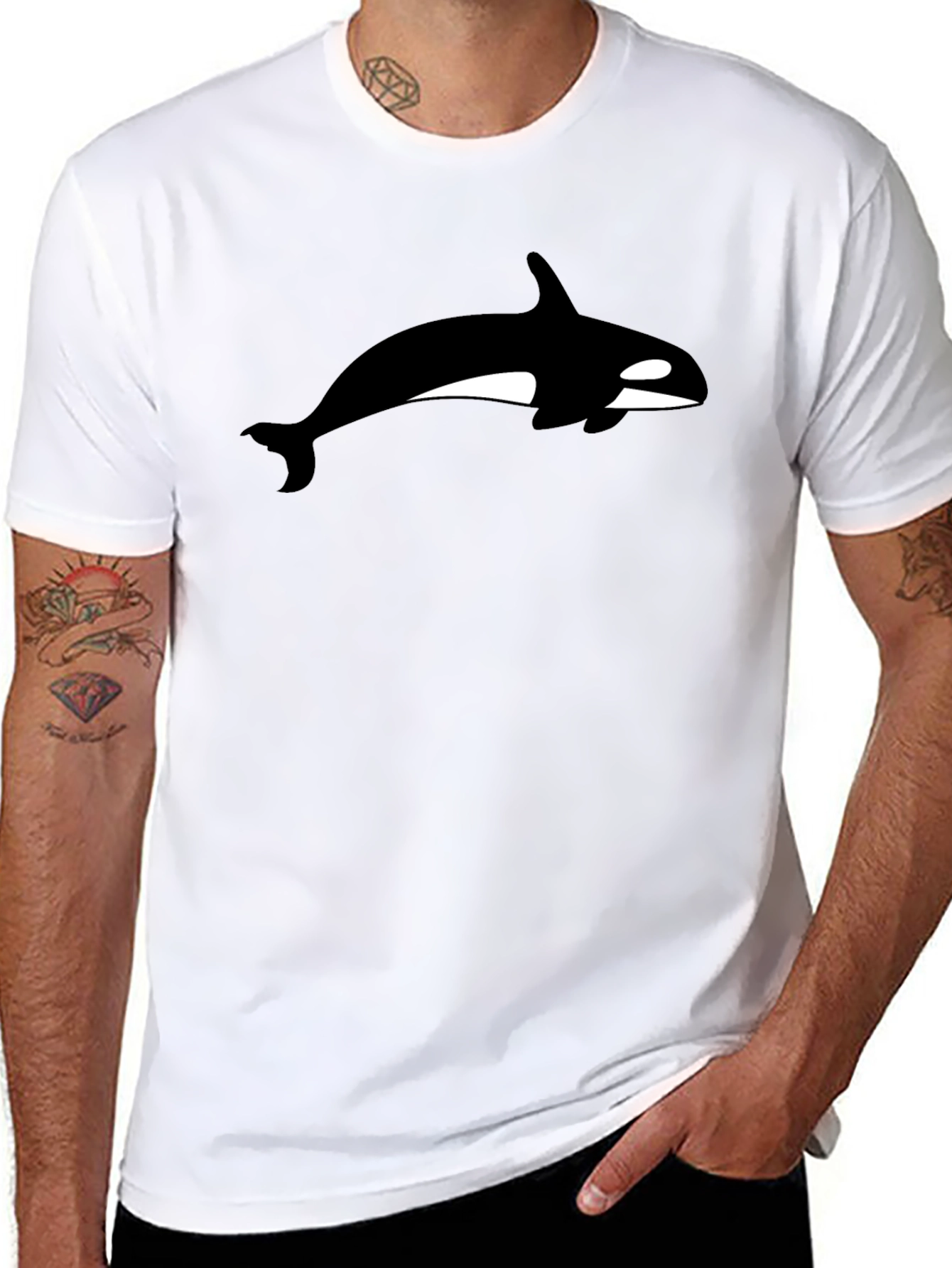 Orca Whale Graphic Black T-Shirt