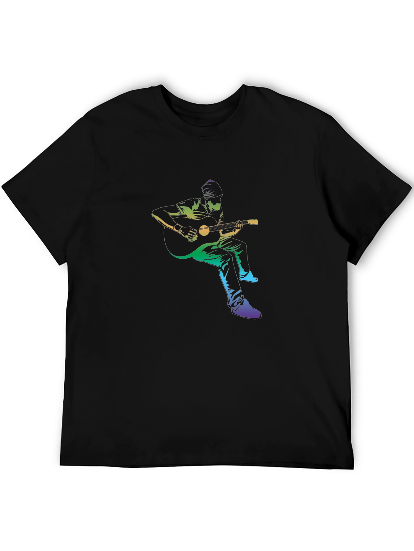 Guitar Player Graphic Black T-Shirt
