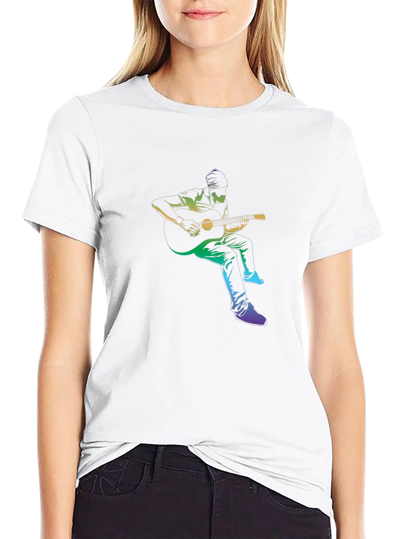 Guitar Player Graphic Black T-Shirt