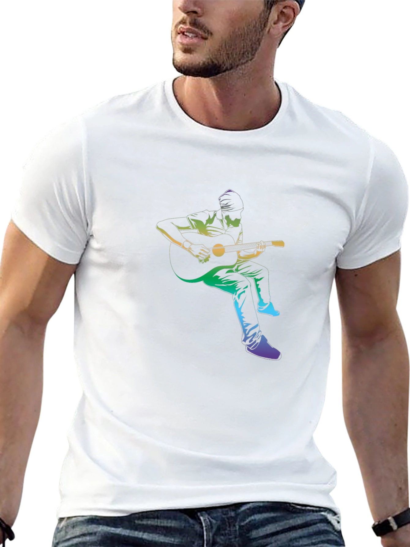 Guitar Player Graphic Black T-Shirt