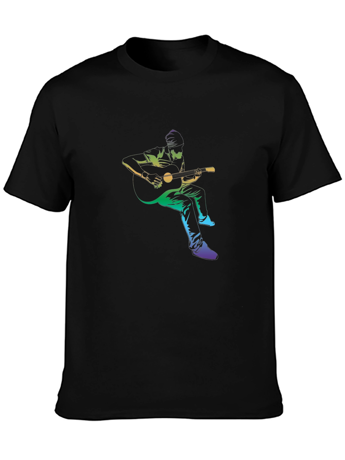 Guitar Player Graphic Black T-Shirt