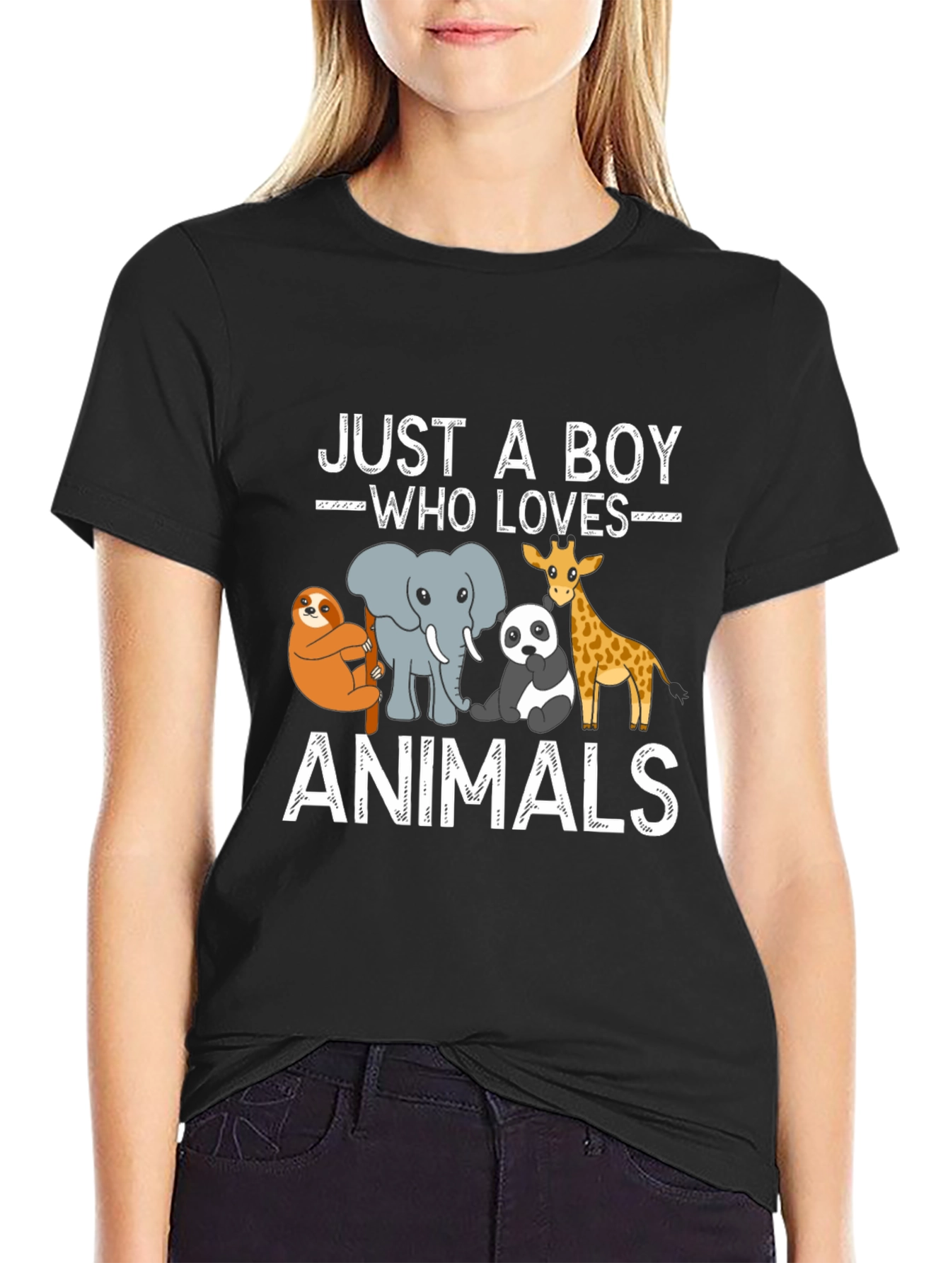 Just A Boy Who Loves Animals Graphic Tee